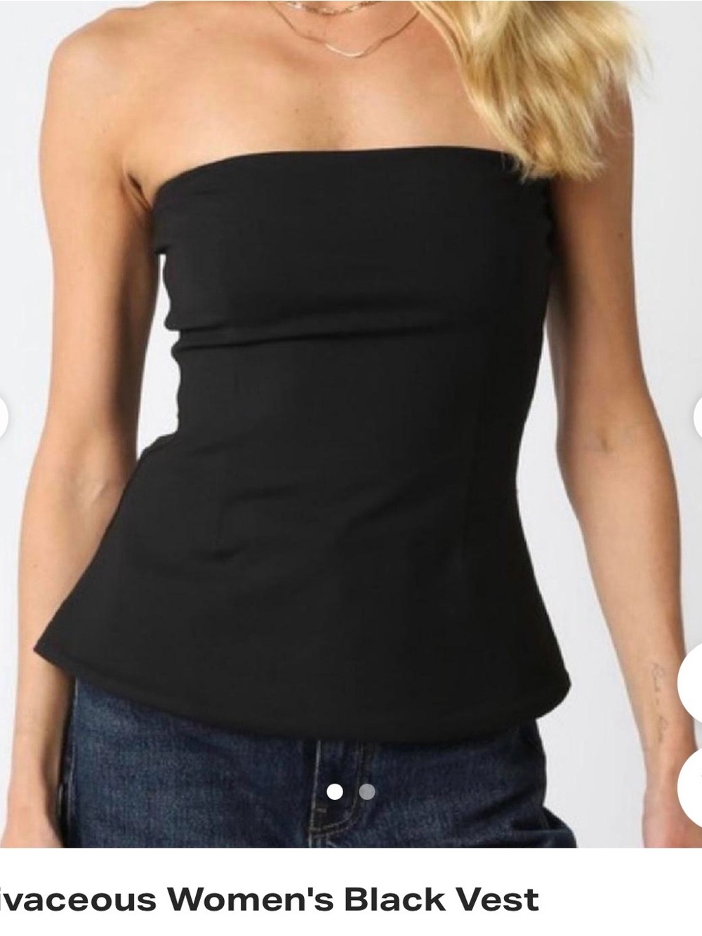 OLIVACEOUS Strapless Top